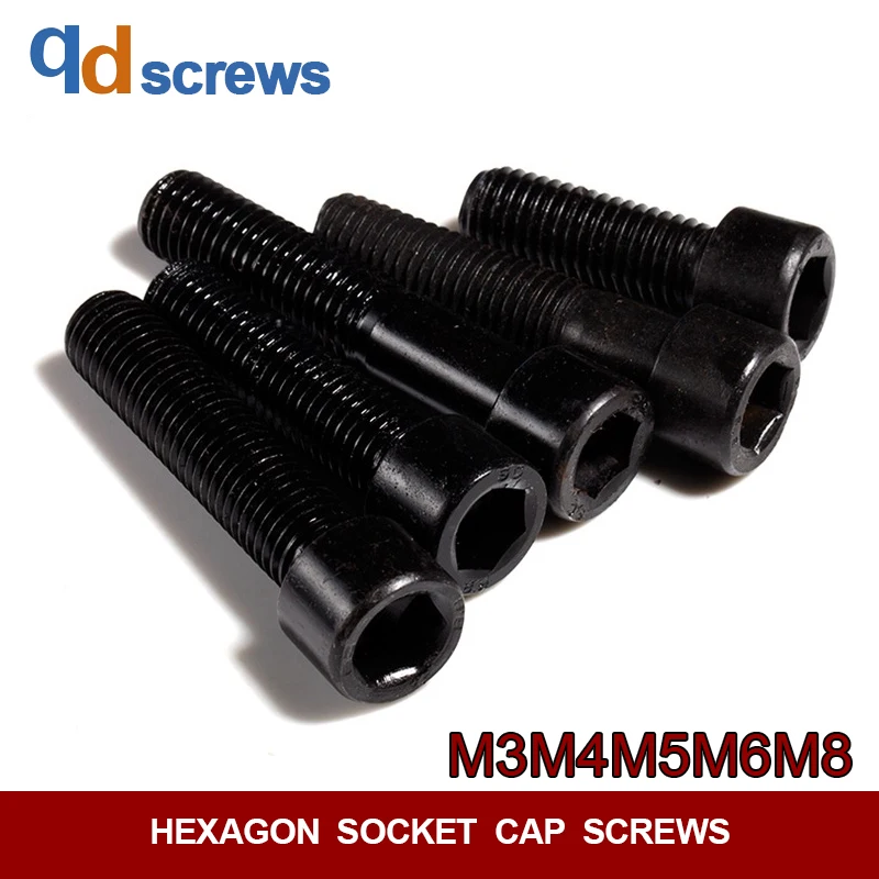 8 M3M4M5M6M8 черненая Hexagon socket cap screws Naked с внутренним шестигранником болт GB70 DIN912 ISO