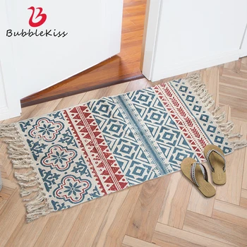 

Bubble Kiss Tassel Carpet Entrance Door Non-Slip Floor Mat Nordic Home Cotton Mat Rug Bohemia Style Bedroom Bedside Decorations