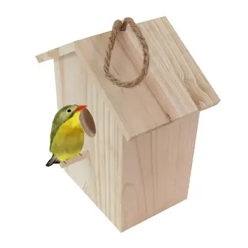 

1 PCS Bird Nest Cage Bird Feeder Bird House With Suction Cup Garden Outdoor Wooden Bird Cages Pet Supplies