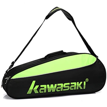 Сумка для бадминтона Kawasaki двухъярусная на одно плечо с 6 ракетами Теннисная ракетка обувь карманные Воланы тренировочные рюкзак для спортзала - Цвет: Green