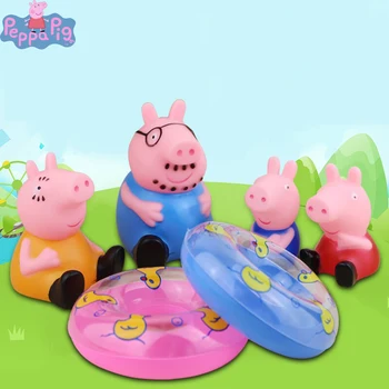 

Peppa Pig Baby Anime Figure Bathing Water Bath Toy Pinch Action Figure Pinch Gelatin Small Animal Toys for Children 2P24