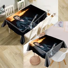 Hearmny johnny hallyday toalha de mesa 3d oxford tecido quadrado/retangular à prova de poeira capa de mesa para festa decoração de casa capas de tv