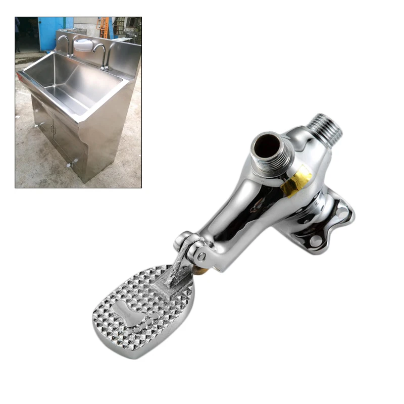 

Durable Faucet Floor Foot Pedal Valve Control SwitchTap Basin Single Cold Water