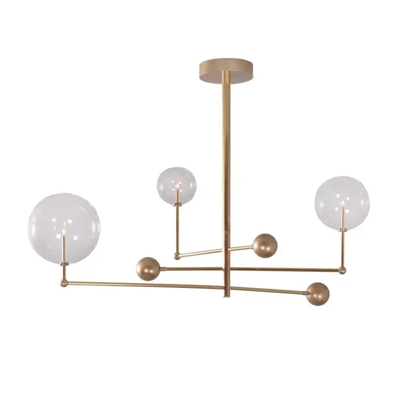 Nordic Minimalist Chandelier Creative Art Iron Lustre Led Modern Lampadario Loft Decor Line Glass Hanging Lamp Fixtures | Лампы и