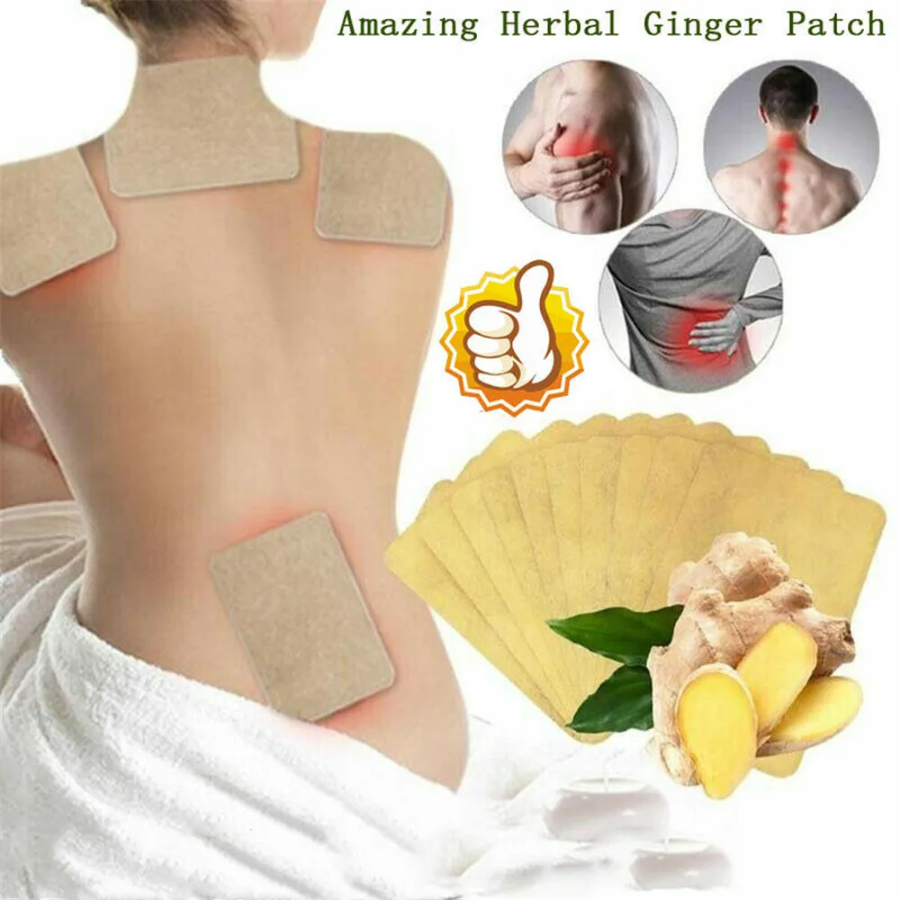 

10Pcs Health Ginger Detox Patch Body Neck Knee Pain Swelling Relief Amazing Natural Herbal Effective Ginger Detox Patch
