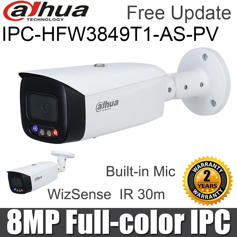 IP-камера Dahua 8 Мп стандартная полноцветная WizSense встроенный теплый свет Поддержка