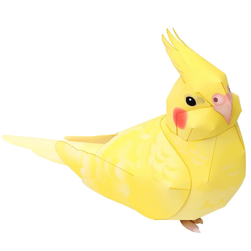 3D Paper Model Cockatiel Bird Parrot Origami
