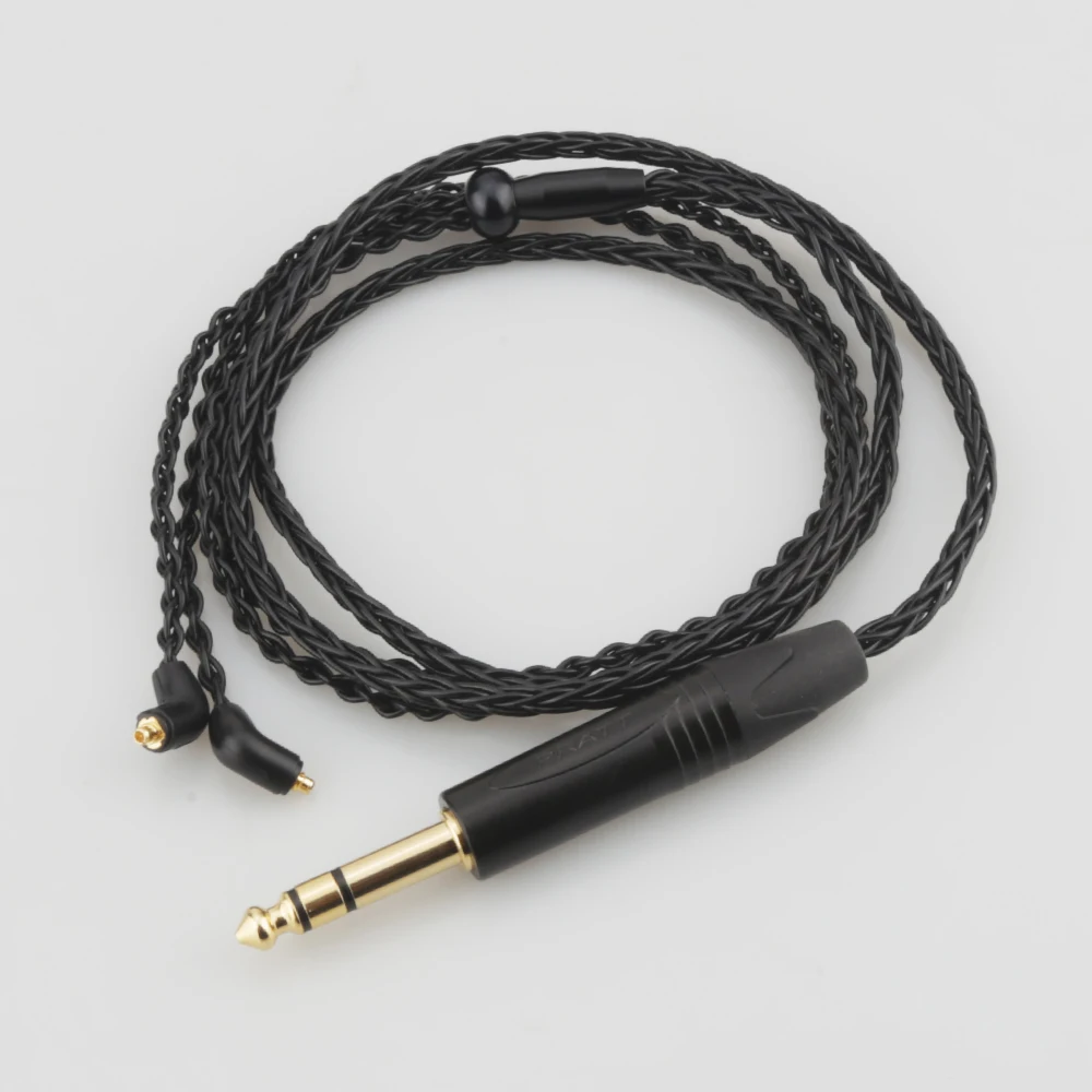 8 Core Silver Plated OCC hearphone Cable For Etymotic ER4 XR SR ER4SR ER4XR ER3sr er3se with 6 35mm plug headphone AM