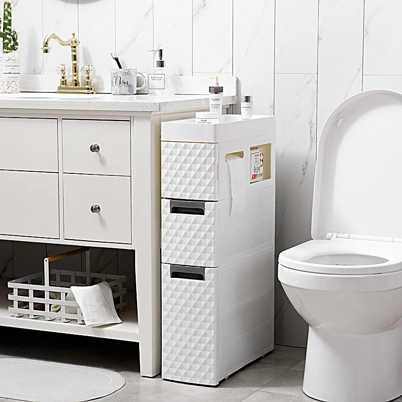 Athroom стеганые стеллажи пластиковые напольные Многослойные держатели для туалетных зазоров ванная комната туалет боковой шкаф для хранения ванной комнаты