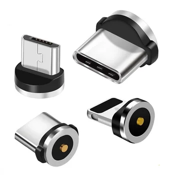

Round Magnetic Cable plug Type C Micro USB C 8 pin Plugs Fast Charging Adapter Phone Microusb Type-C Magnet Charger Plug