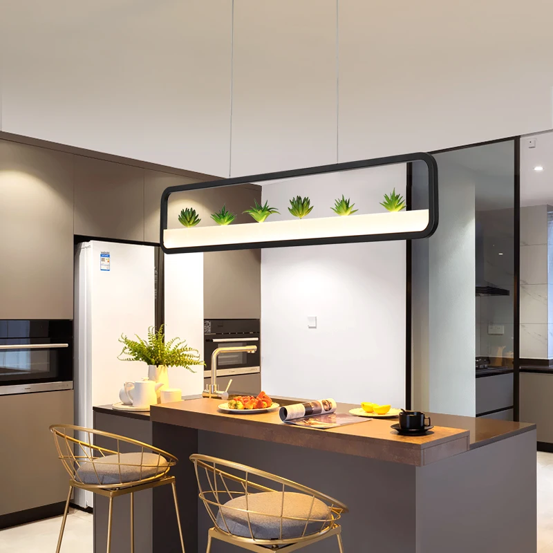 

700/1000mm Length Modern Led Chandelier For Dining Room Kitchen Room Bar Shop Chandelier White or Black Color 90-260V Free Mail