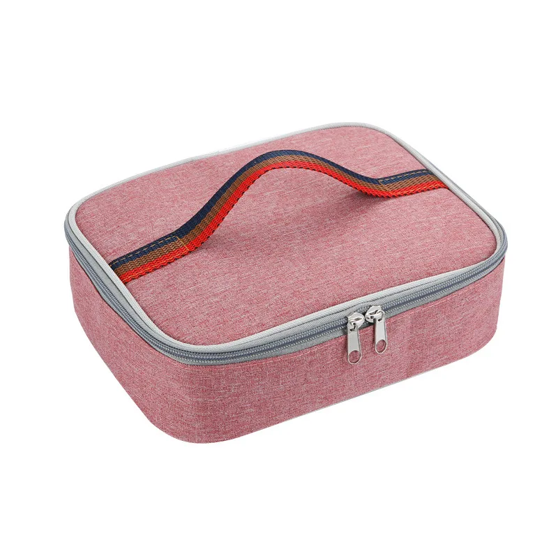 Borsa Termica Per Pranzo Donna – Velluto A Coste Rosa Floreale – Isolata 4 Ore – 26x18x21 Cm - 3