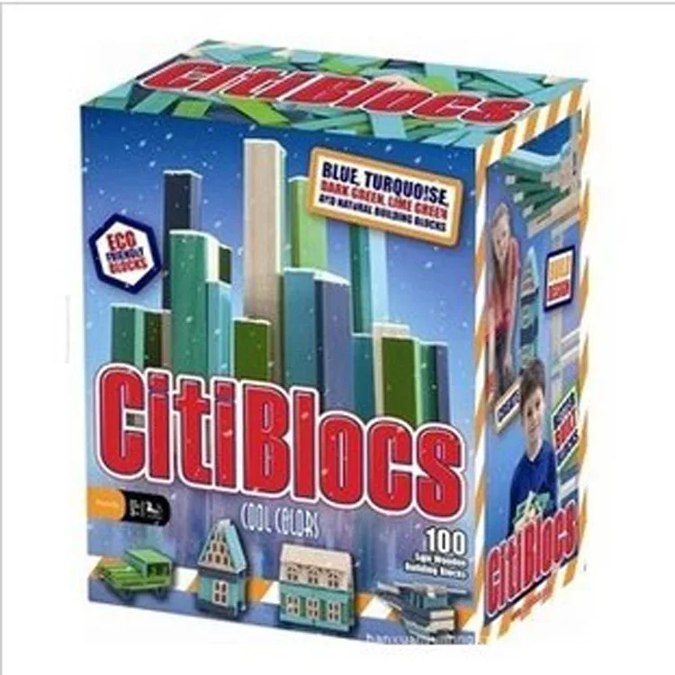 

Citiblocs 100 Block Cool Color High-Precision Heap Tower Building Award Winning Creative Wooden Toys 3-6-Year-Old
