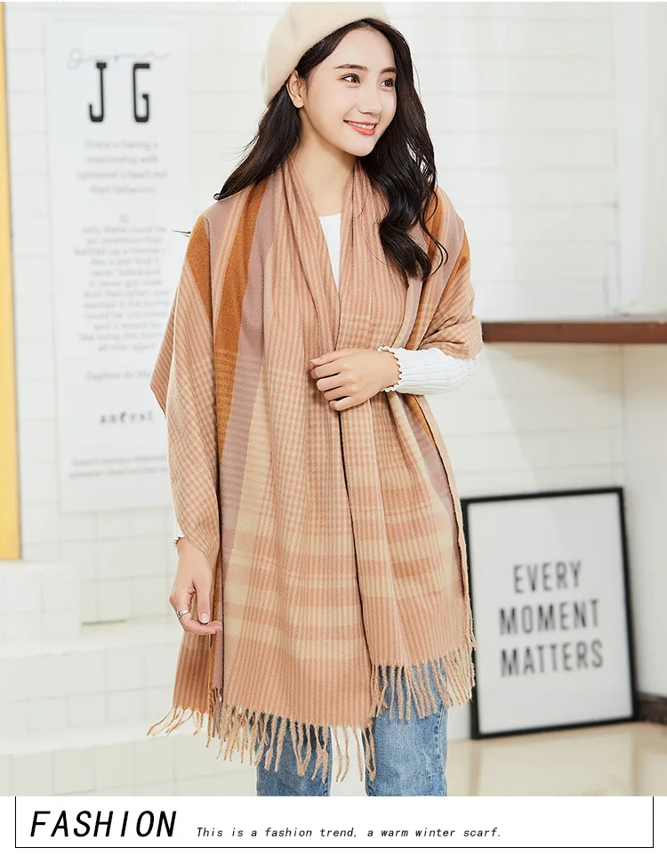 

matching small grid of new fund of 2019 autumn winters is female fashion a undertakes to rabbit wool shawls warm scarf