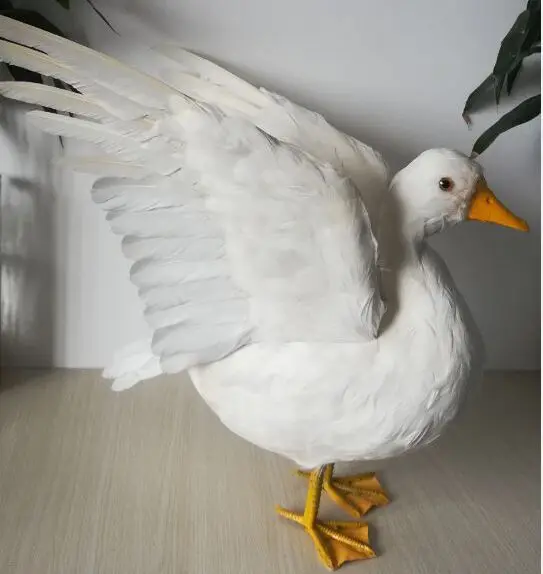 

Реалистичная Игрушечная модель, большая, 35x50 см, белые перья, утка, крылья, утка, домашний сад, украшение, игрушка в подарок, p0809