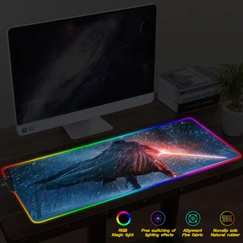 

FFFAS Magic Mouse pad American hot movie characters LED lock RGB one key switch color Quality materials Help mouse move