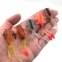 OBSESSION Fishing Soft Squid Lure 7cm 2g 1cps 4pcs bag Luminous UV Squid Jigs For Sea Fishing Wobbler Bait Fishing accessories