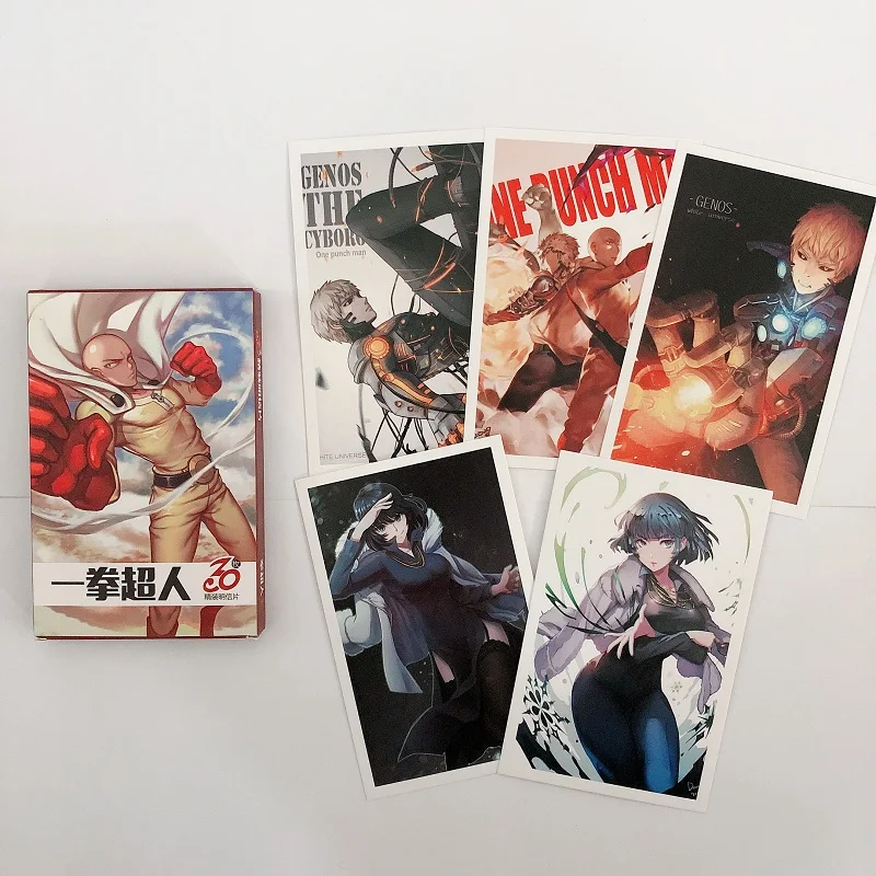 30 Sheets/Set Anime ONE PUNCH-MAN Postcard Saitama Genos Greeting Cards Fans Collection Gift 14x9 cm