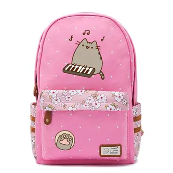 

Fat Cat Mochila Canvas Bag Pussen Backpack For Teenagers Girls Women School Travel Shoulder Bag High Quality Cute Mochila