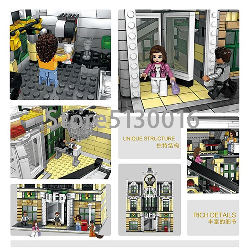 ql0922, MOC, 2039 шт., серия City Streetview, Grand emperium, строительные наборы, блоки, Детские кирпичи, ql0924, ql0920