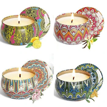 

Smokeless Tinplate Scented Candles Gift Set Natural Soy Wax Aromatherapy Candles Kit Home Decor Home decoration
