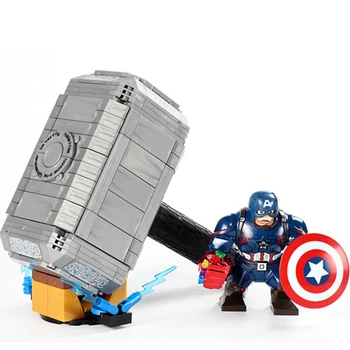 

2020 SuperHero Ideas Tron Thor Hammer Arms Captain America Super Hero marvel Building Blocks Sets Bricks Kids Toys Ninja Movie