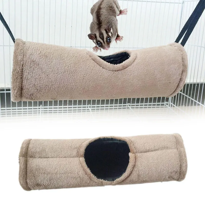 Белка висячее дупло маленькая клетка для животных Pet Hut Прочные мягкие милые тюбики туннели дизайн плюшевые проходы Snuggle зима теплая