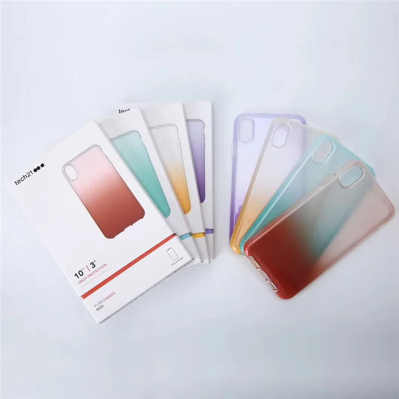 Чехол для iphone XR, защита от падения, тонкий профиль, чистый Омбре, чехол для Apple iphone XS Max, чехол для iphone X