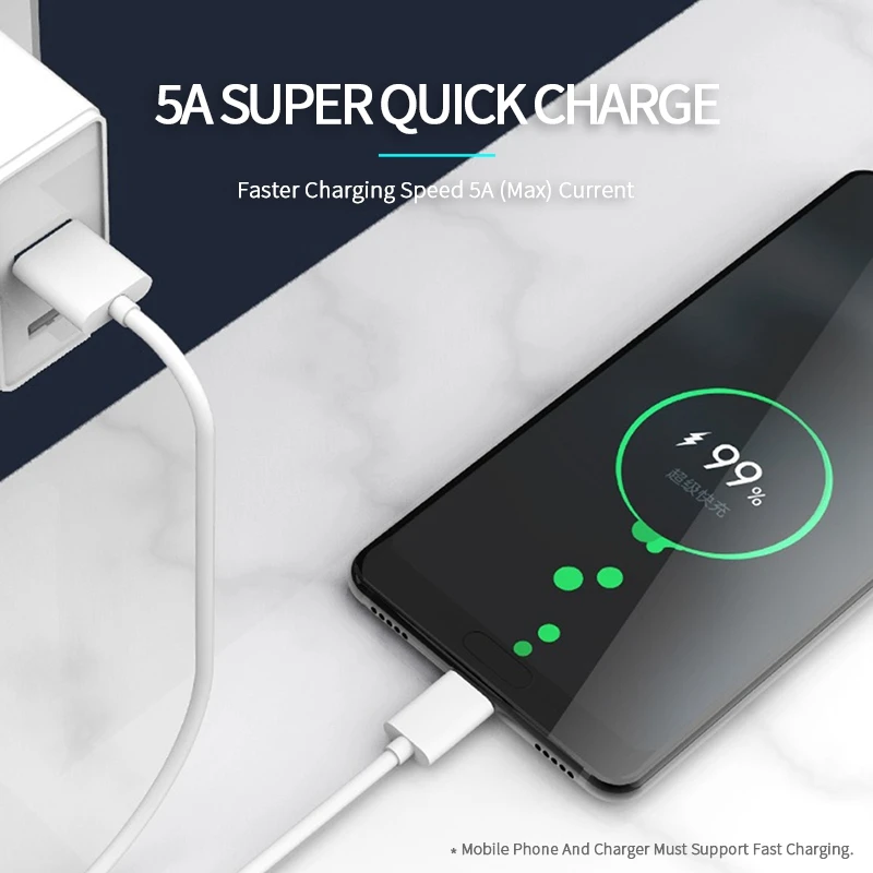 OREY type C 5A кабель для быстрой зарядки для huawei P20 USB C кабель для samsung/Xiaomi/huawei USB-C кабель для зарядки