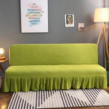 

Armless Sofa Bed Cover Sofa Protector 1/2/3/4 Seater Couch Slipcovers Elastic Fabric Couch Cover Living Room Solid Color Covers