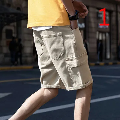 

Shorts men's linen summer Hong Kong tide brand loose casual embroidery thin section large size trend