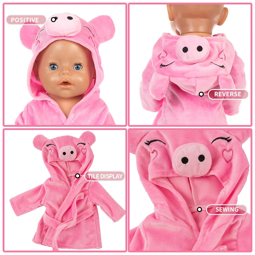 

High Quality Bathrobe Suit Fit 17inch 43cm Doll Clothes Born Baby Suit For Baby Birthday Festival Gift