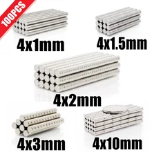 100 pçs mini pequeno n35 ímã redondo 4x1 4x1.5 4x2 4x3 4x10mm ímã de neodímio permanente ndfeb super forte poderoso ímãs 4*2