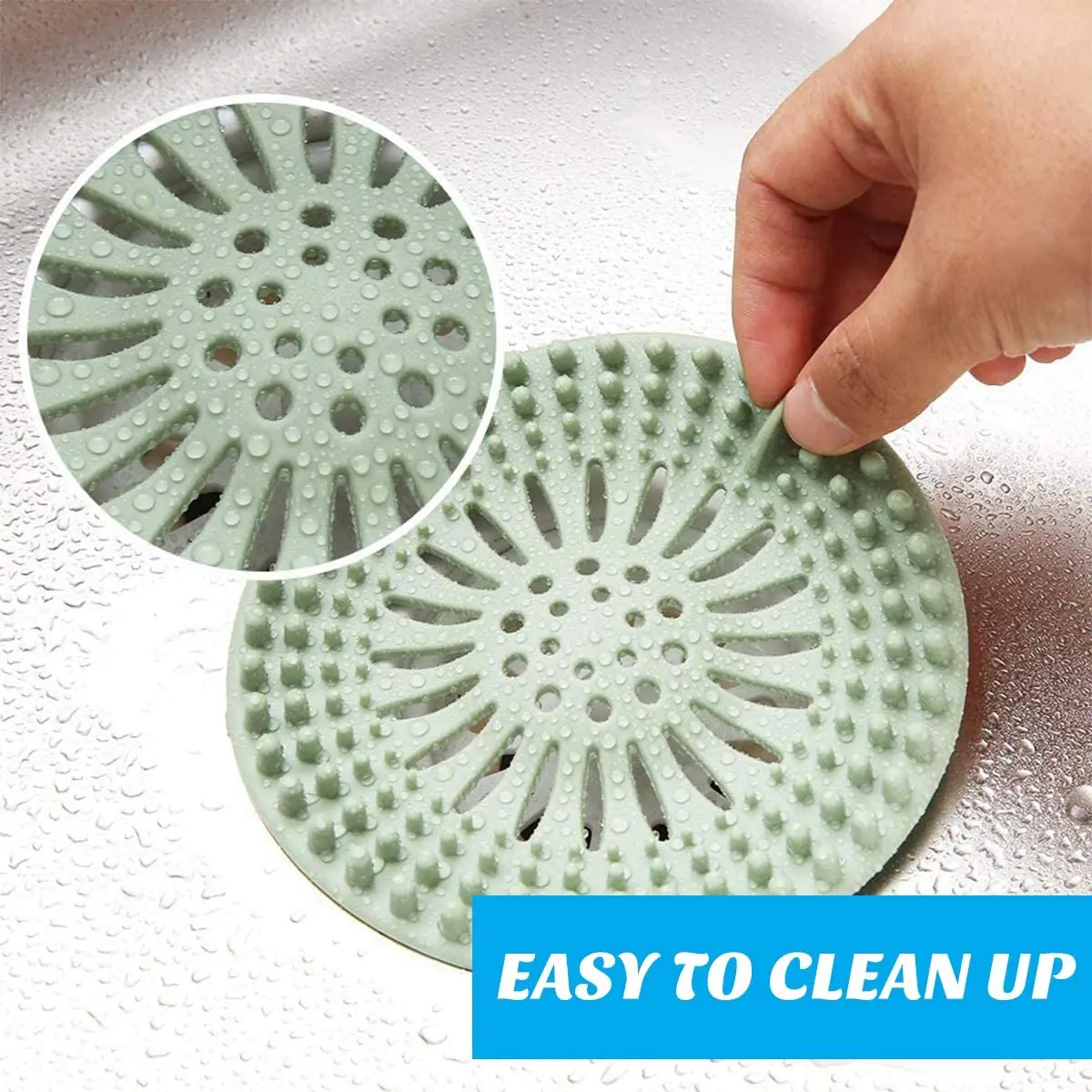 Hair Catcher Durable Silicone Hair Stopper Shower Drain Cover Protector Trap Sink Strainer for Kitchen Bathroom Bathtub sink filter,sink strainer,hair drain catcher,kitchen sink strainer,shower drain cover,shower drain filter