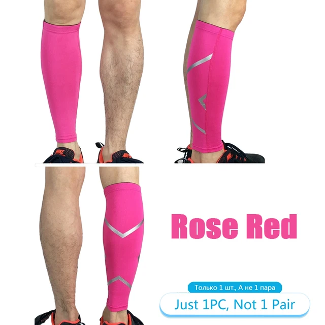 Tcare Sport Compression Calf Sleeves Leg Compression Sock Runners Shin Splint Varicose Vein Calf Pain Relief Calf Guards Running 1 Piece - Rose Red