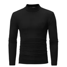 Mens Winter Warm Thermal Underwear Tops Soft Mock Neck Basic Plain T-shirt Blouse Pullover Long Sleeve Shirts Thermo Undershirts