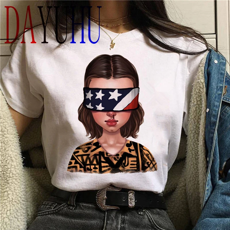stranger things Season 3 T Shirt Women Harajuku New Tshirt Funny 90s Female Graphic T-shirt Ullzang Upside Down Top Tees Cartoon