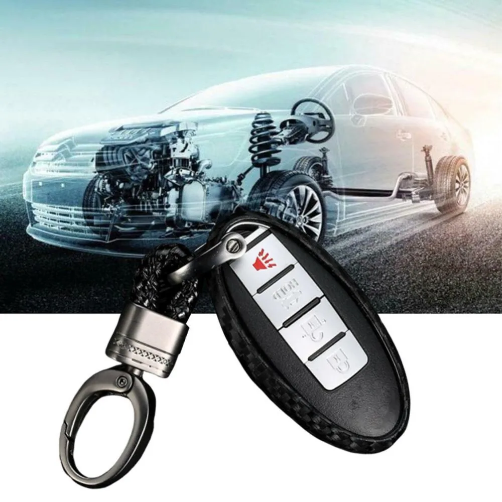 1 шт. чехол для ключей из углеродного волокна для Nissan Infiniti Sylphy Altima TIIDA Qashqai X-Trail аксессуары