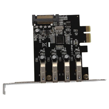 

4-Port SuperSpeed USB 3.0 PCI Express Controller Card Adapter 15-pin SATA Power Connector Low Profile