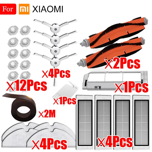 Моющийся Очиститель фильтр для Xiaomi Mijia Roborock Запчасти для пылесоса с боковой щеткой основная щетка HEPA фильтр швабры - Цвет: 14