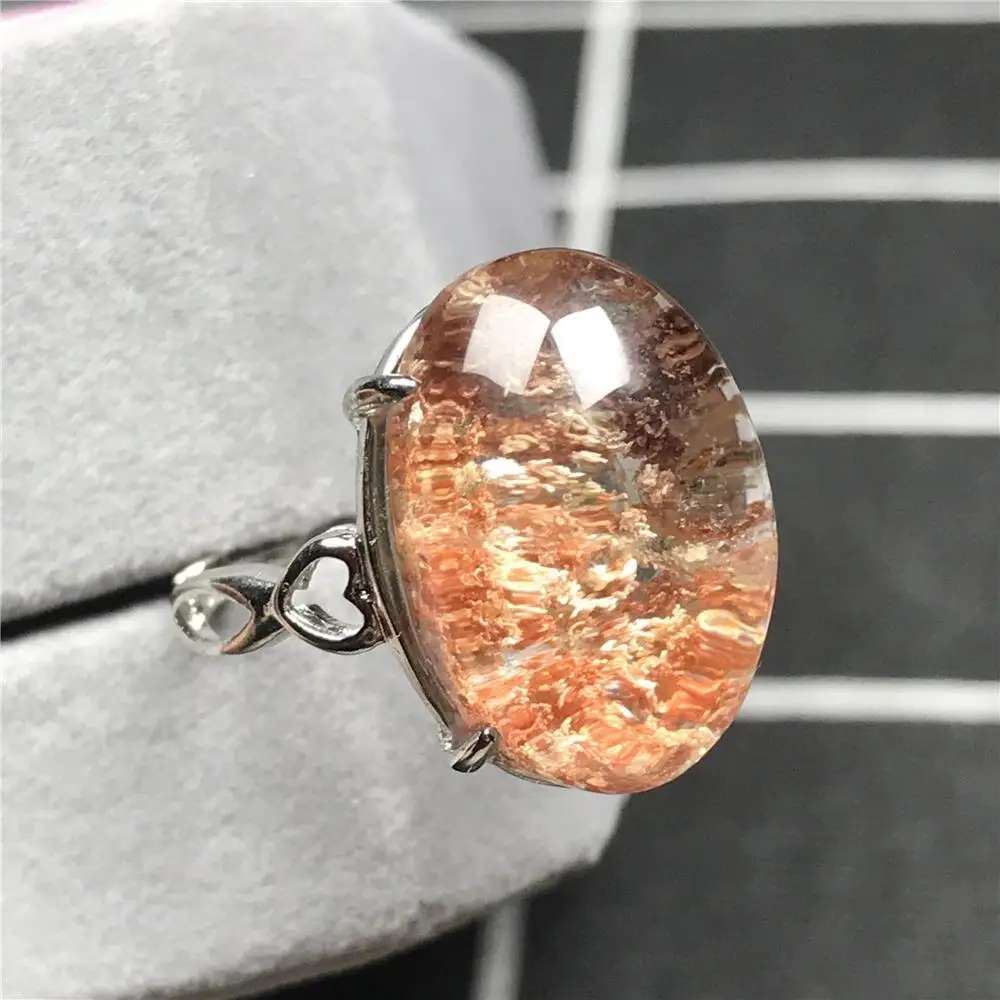 Настоящее натуральное красочное кольцо Phantom Quartz для женщин и мужчин с кристаллами 18x13 мм, садовое привидение, лучший подарок, регулируемое кольцо, ювелирное изделие AAAAA