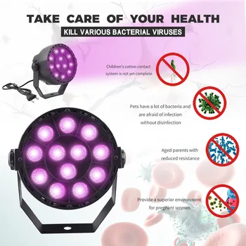 

36W UV Sterilizer Lamp LED Desinfection Lamp UVC Germicidal Bulb Ultraviolet Light Bacterial Disinfect Lights US/EU Plug