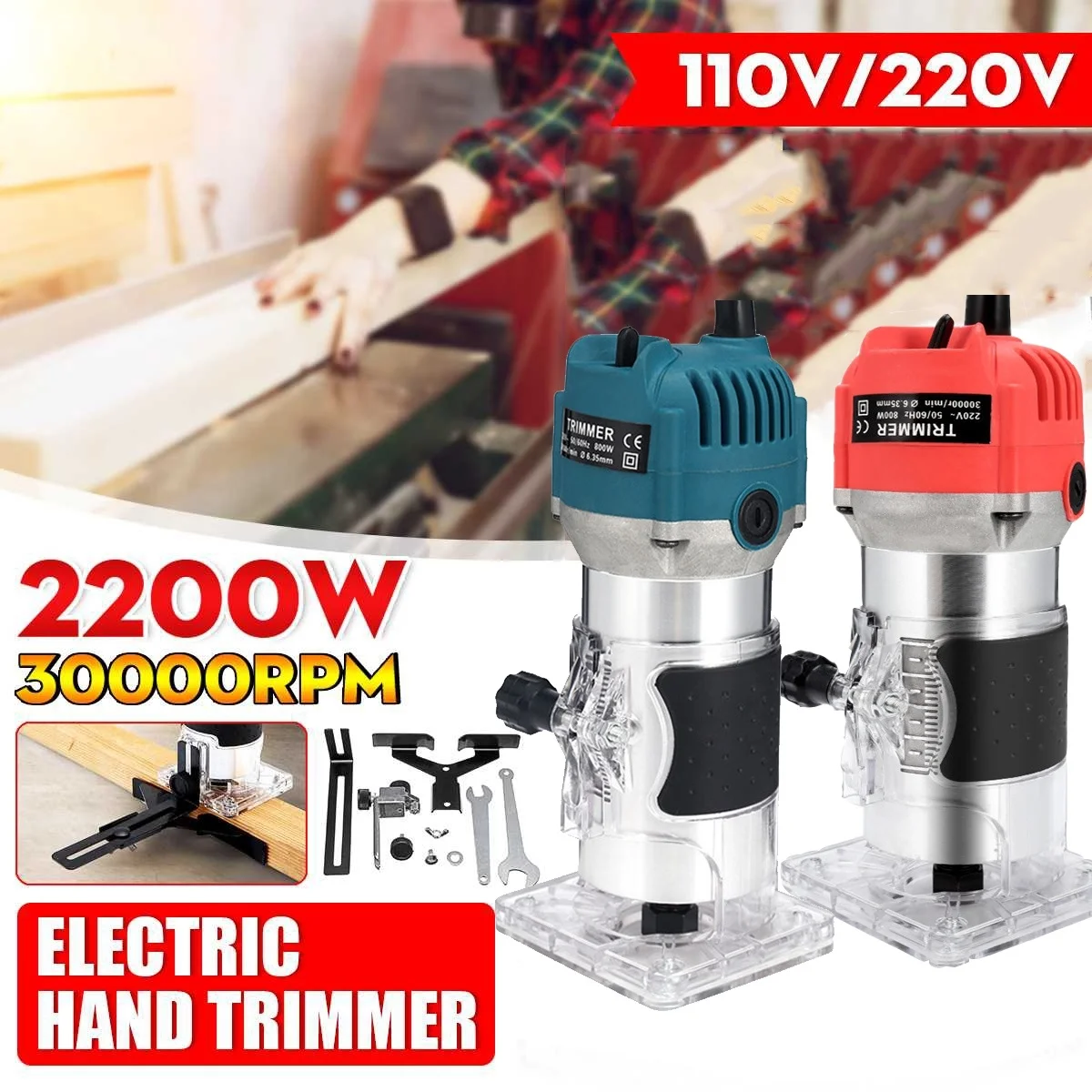 

Milling Engraving Slotting Trimming Machine Hand Carving Machine Wood Router