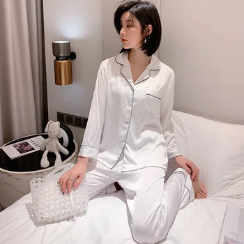 

FZSLCYIYI Pajama Sets For Women Casual Long Sleeve nightgown Girls Cute Sleepwear Spring Autumn Luxurious home clothes