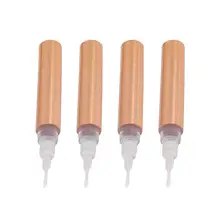 4PCS Empty Aluminium Tube Portable 5ML Nail Polish Eyelash Growth Liquid Pen Container Applicators Tube with Brush Tip