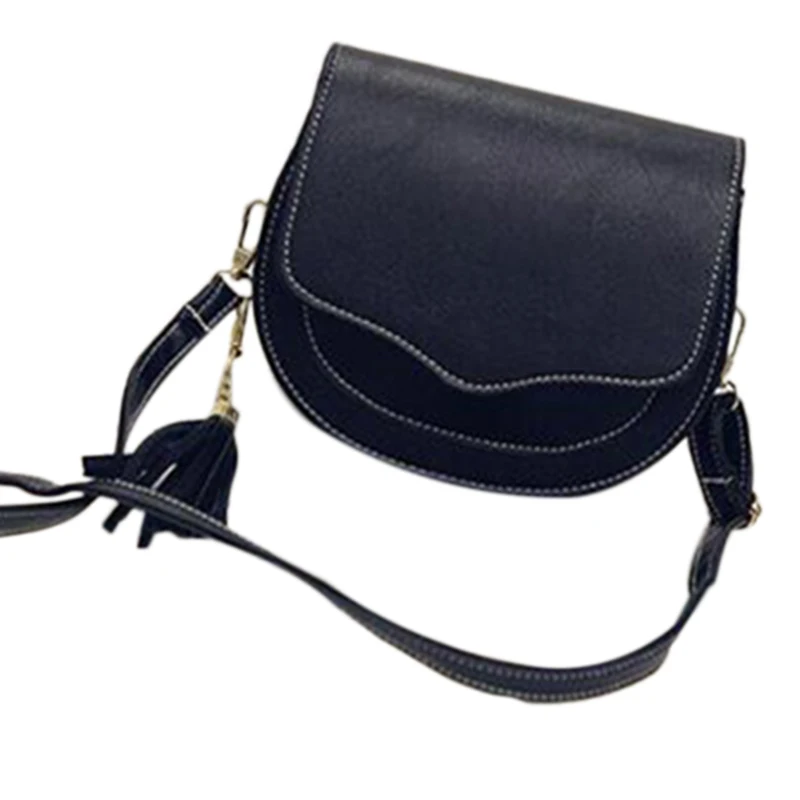 

New Women Mini Pu Leather Crossbody Bags Tassel Shoulder Bag Designer Handbags Female Messenger Bag Women Tote Black