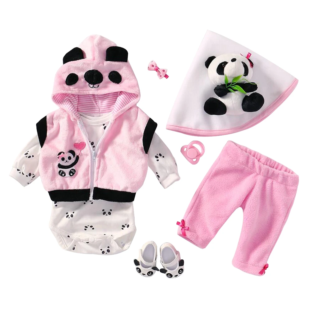 Reborn Одежда для кукол наряд аксессуары для новорожденной девочки 50-60 см - Цвет: Panda