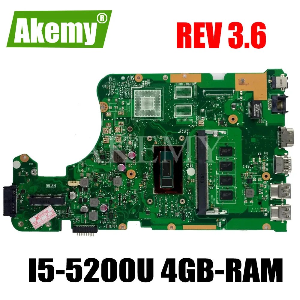 X555LD REV 3.6 X555LAB Motherboard For Asus X555LJ X555LB X555LA X555L Laptop Motherboard Mainboard Test Ok  I5-5200U 4GB-RAM GM