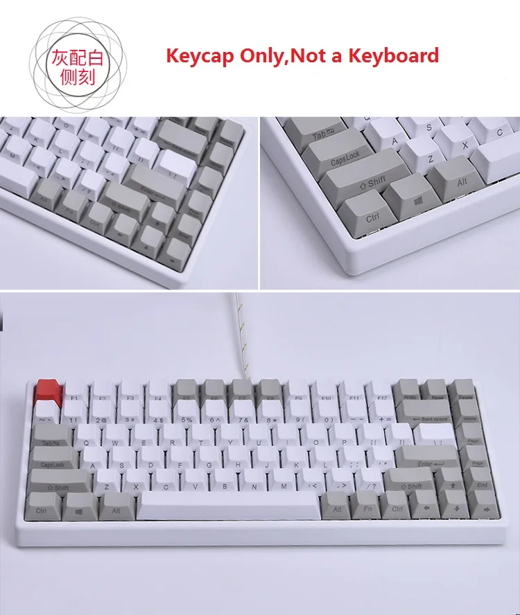 Механическая клавиатура, 84 ключа, мини PBT Keycap Mini84, компактная игровая клавиатура с боковой печатью, клавиши в стиле ретро Dolch Cherry Mx