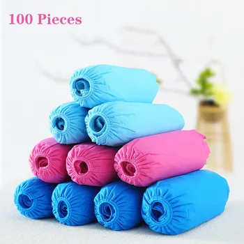 

100Pcs/Pack Medical Dustproof Boot Covers Non-Woven Disposable Shoe Cover Non-woven Overshoes Home Office Disposable Shoe Covers